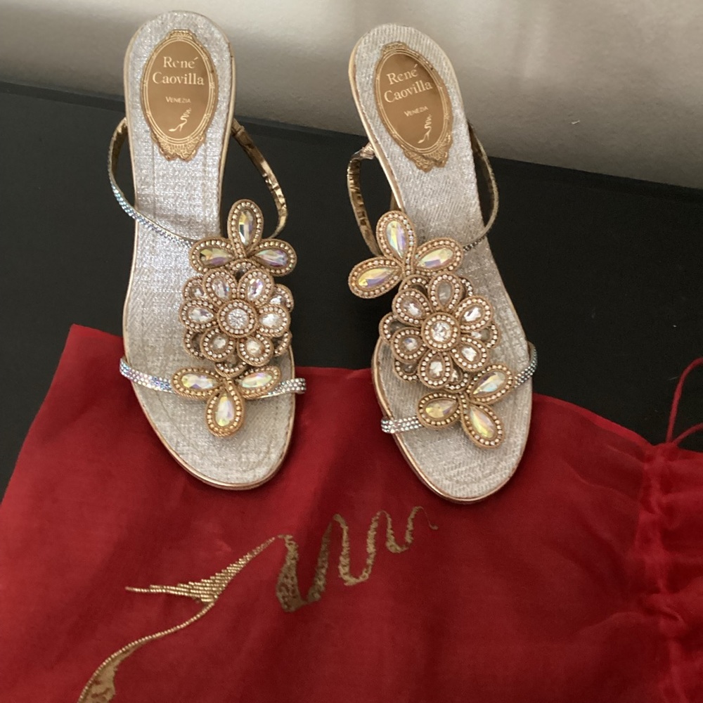 Renee Caovilla gold heels